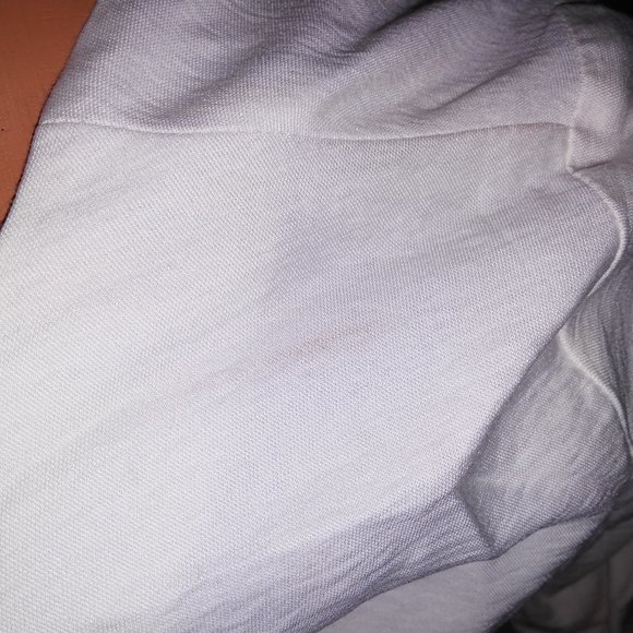 Elle Blouse Blazer‎ Medium Ivory Ruffle Trim Hook & Eye Front Closure Solid - Picture 10 of 12